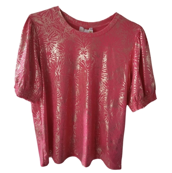 Michael Kors Sangria Foil Top Blouse Plus Size NWT - Picture 4 of 6